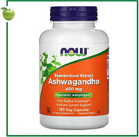 Стандартизованный экстракт ашвагандхи, 450 мг, 180 растительных капсул, NOW Foods, США