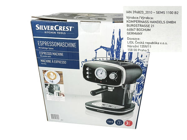 Рожковая кофеварка эспрессо SilverCrest SEMS 1100 B2 (1100 Вт, 15 Бар,  капуччинатор, Германия): продажа, цена в Киеве. Кофеварки и кофемашины от  