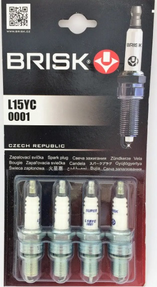Свічки запалювання ВАЗ 2101, 2102, 2103, 2104, 2105, 2106, 2107, 2108, 2109 BRISK L15YC 4 шт.