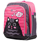 Рюкзак шкільний SMART H-55 Cat rules рожевий/чорний, фото 5