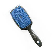 Щетка для волос массажная квадратная продувная большая силиконовая (10 рядов) Salon Professional 8H59 Blue