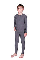 Комплект детского термобелья на 5 лет Наталюкс для детей штаны и кофта длинный рукав серый