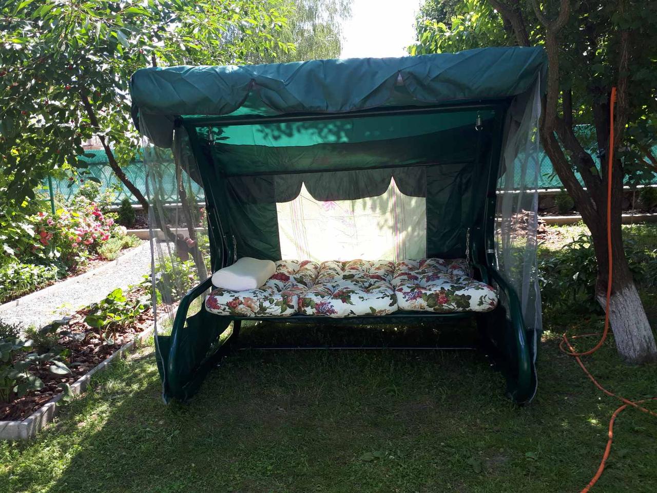 Качеля садовая "Таити" с откидной спинкой и антимоскитной сеткой с нагрузкой до 400 кг - фото 1 - id-p1149949876