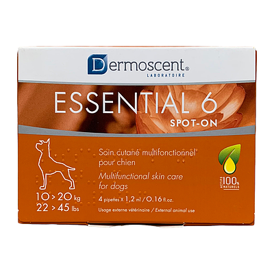 Dermoscent Essential 6 spot-on 10-20 кг для собак краплі Дермосент Есеншіал для шкіри та шерсті