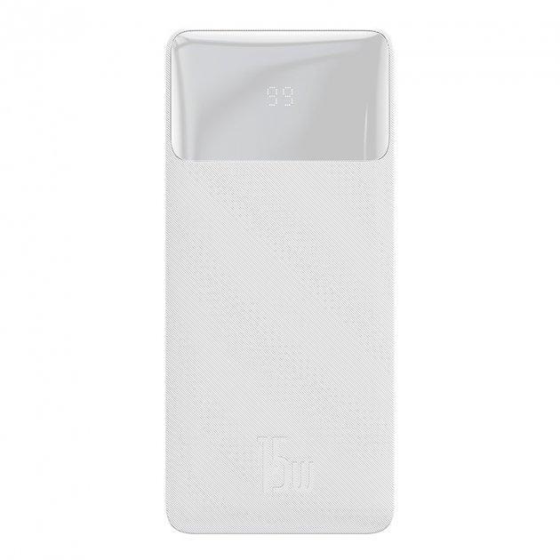 Портативний акумулятор павербанк Baseus Bipow Digital Display Power bank 20000 mAh 15 W White (PPDML-J02)