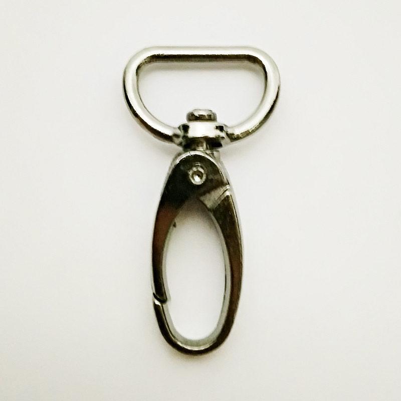 Замок карабін 20 мм (100 шт), литий чорний нікель