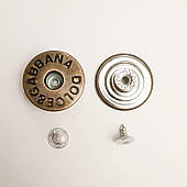 Гудзик джинсовий (1000 шт) 25мм антик