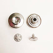 Гудзик джинсовий (1000 шт) 17мм, нікель з білим каменем