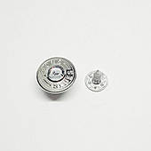 Гудзик джинсовий (1000 шт) 17мм, нікель з білим каменем