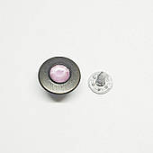 Гудзик джинсовий (1000 шт) 14мм з рожевим каменем
