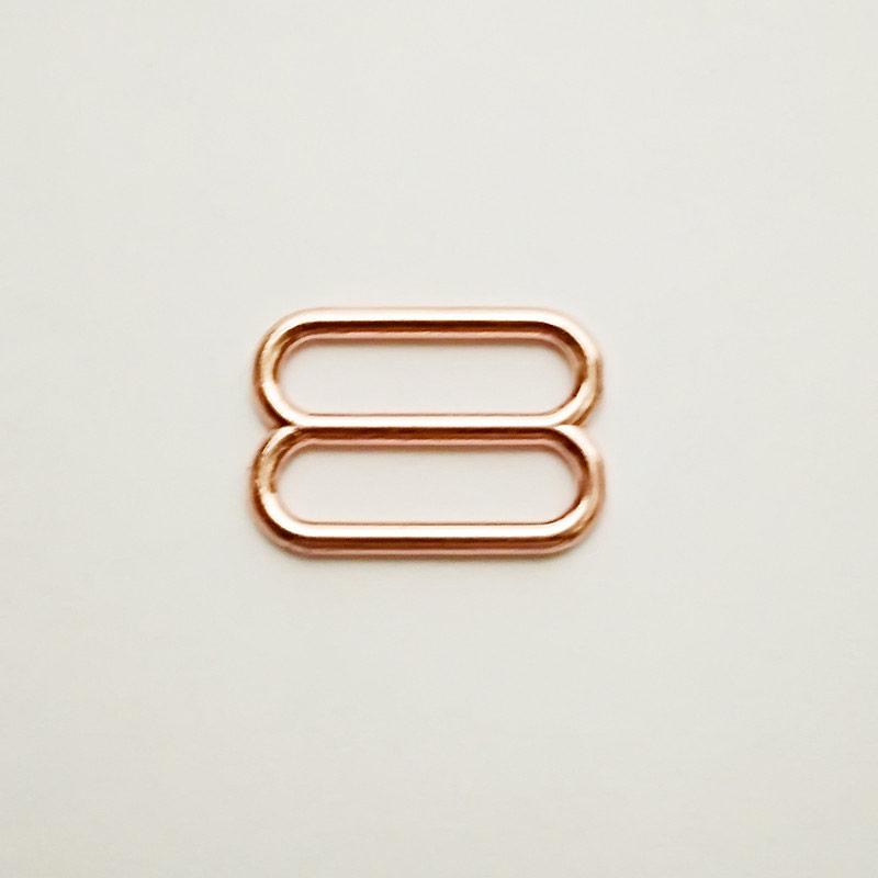 Перетяжка для бретелей 12мм (1000 шт), метал, рожеве золото