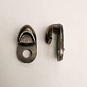 Гачок взуттєвий під заклепку (1000 шт), литий, блек нікель