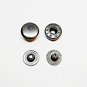 Кнопка для одягу No54 12.5м нержавейка, блек нікель (Туреччина)