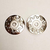 Прикраса під заклепку (1000 шт), кругла, метал, нікель.