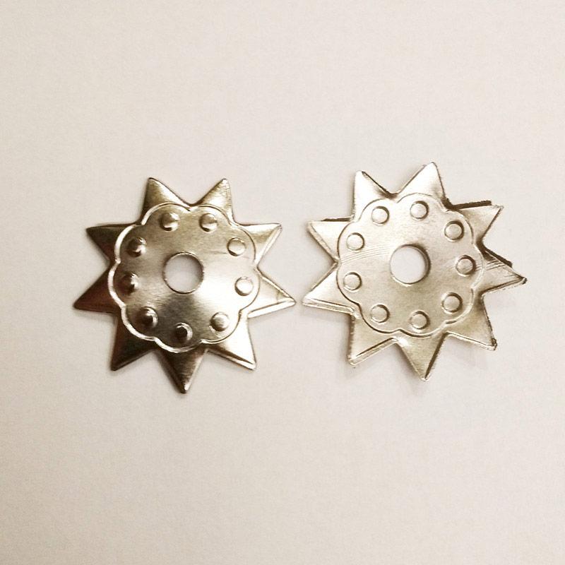Прикраса під заклепку (1000 шт), зірка, метал, нікель.
