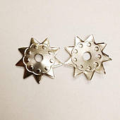 Прикраса під заклепку (1000 шт), зірка, метал, нікель.