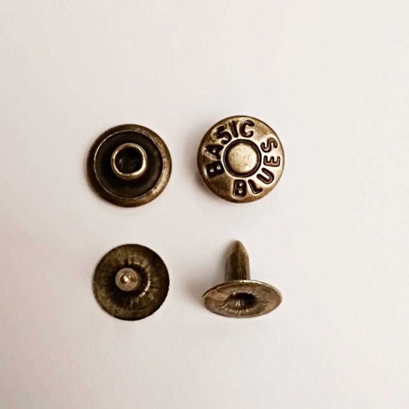 Хольнітен для одягу (10000 шт) 9мм з візерунком, антик