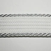 Ремінь сумочний 40 мм (50 м), білий з люриксом