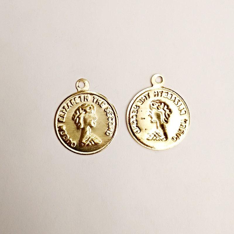 Прикраса для сумок "Монетка" 16 мм пришивна (100 шт), метал.