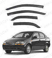 Ветровики CHEVROLET Aveo Т200 Sd 2003-2008 (на скотче)\Дефлекторы окон Авео Т200