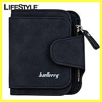 Женский замшевый кошелек Baellerry Forever Mini (12 х 11 х 2,5 см) Черный / Компактный кошелек из эко-кожи