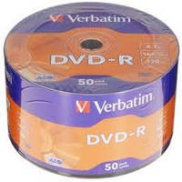 Диски DVD-R VERBATIM 4,7gb 8 x 50 шт./паковання