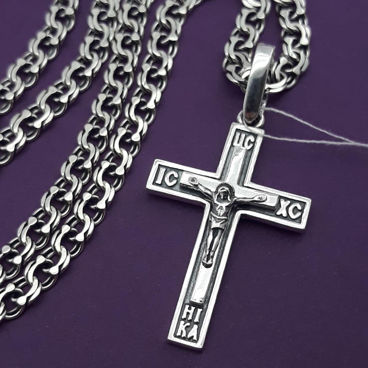 купить крестик серебряный с цепочкой в интернет-магазине «Family Jewelry»