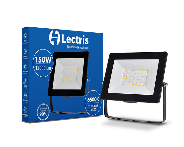 Світлодіодний прожектор Lectris 150W 12000Лм 6500K 185-265V IP65 1-LC-3006, фото 2