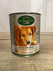 Baskerville Телятина з м'ясом гусака для собак, 800 г