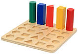 Розвиваючий дерев'яний набір сортер Кольорові геометричні фігури від Obetty, фото 4