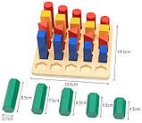 Розвиваючий дерев'яний набір сортер Кольорові геометричні фігури від Obetty, фото 5