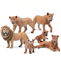 Набор детских развивающих фигурок пластиковых для возраста от 3 лет Семья львов 6 шт от Obetty