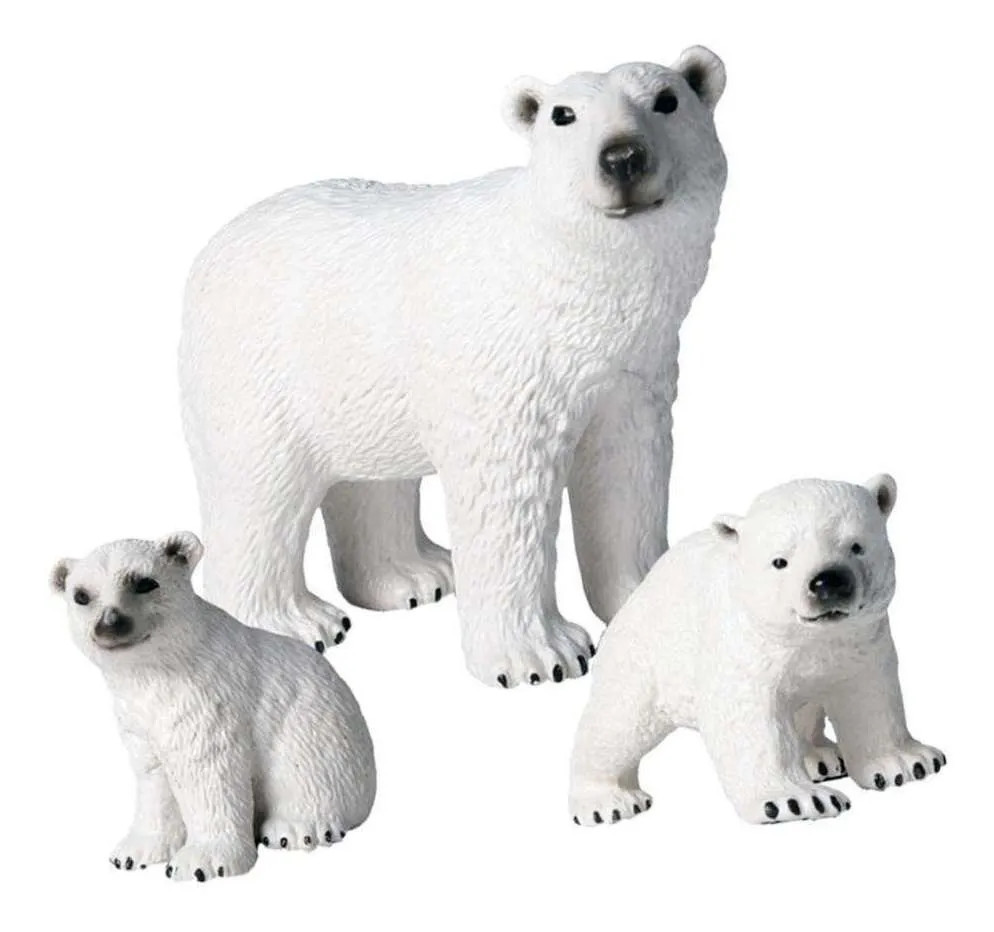 Розвиваючий набір фігурок Сім'я білих ведмедів (3 шт) від Obetty
