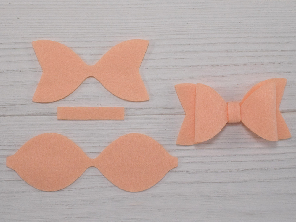 Заготовка з фетру "Бантик" - №2 персиковий, фото 1