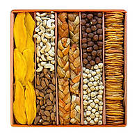 Сухофрукты и орехи подарочный набор в оранжевой большой коробке Big Classic №6 вес 2450 г.