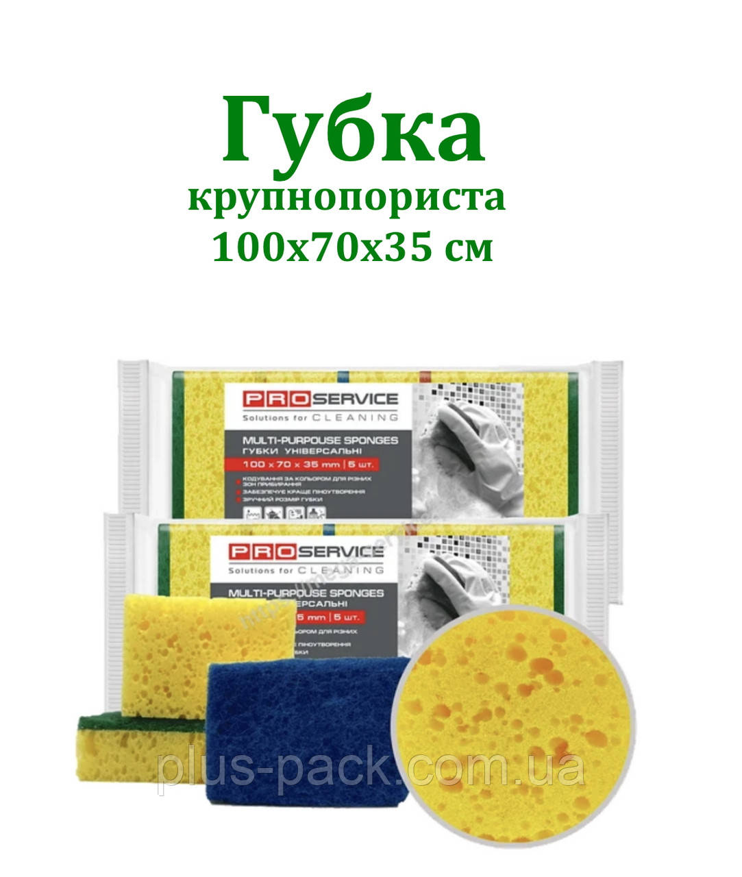 Губка кухонна крупнопориста PROservice 100х70х35 5шт
