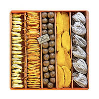 Орехи и сухофрукты подарочный набор 2410 г без сахара в оранжевой большой коробке Big Classic №11