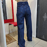 Джинси жіночі прямі без стрейчу палаццо котон 40 сині, фото 4