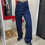Джинси жіночі прямі без стрейчу палаццо котон 40 сині, фото 6