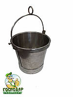 Відро для колодязя підсилене з нержавійки 8 літрів оковане відро з кільцем для ланцюга