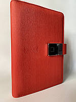 Блокнот з Touch ID відбитком пальця Lockbook, бездротовою зарядкою та USB флешкою Червоний