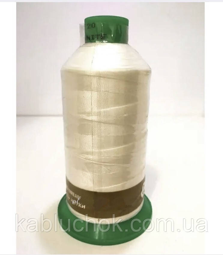 Нитка для шкіри No20 Gold 1500 м, цв. білий, фото 1