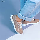 Шкіряні жіночі кеди колір лате, фото 6