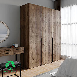 Шафа на 3 двері зі штангою та полицями з ДСП