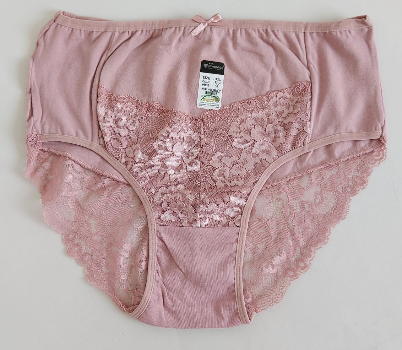 Жіночі якісні труси «Lovecode» з гіпюровими вставками (от 3 шт), фото 1
