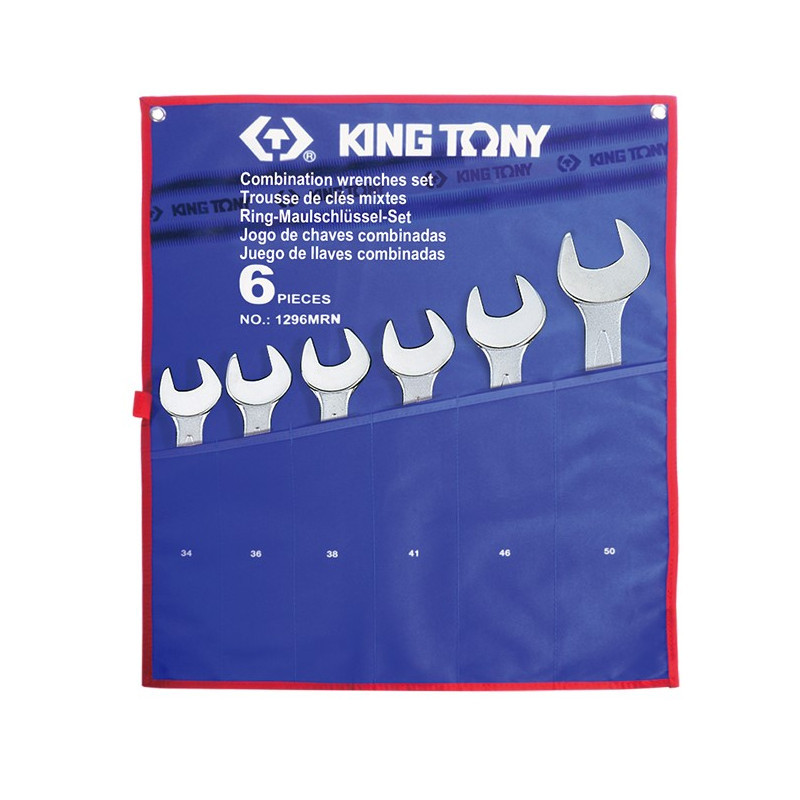 Набір ключів комбі 6шт. (34-50мм) King Tony (1296MRN)