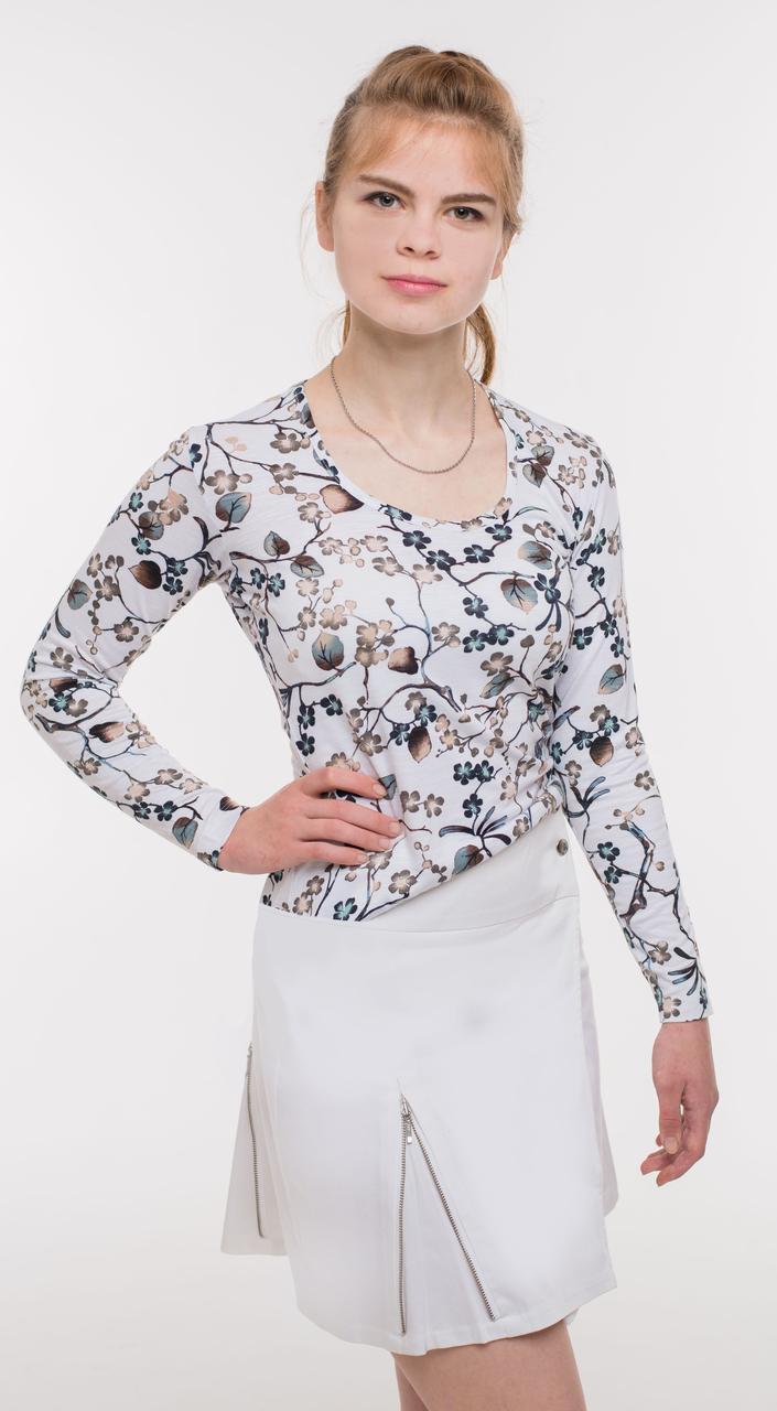 Спідниця біла  середньої довжини з запахом