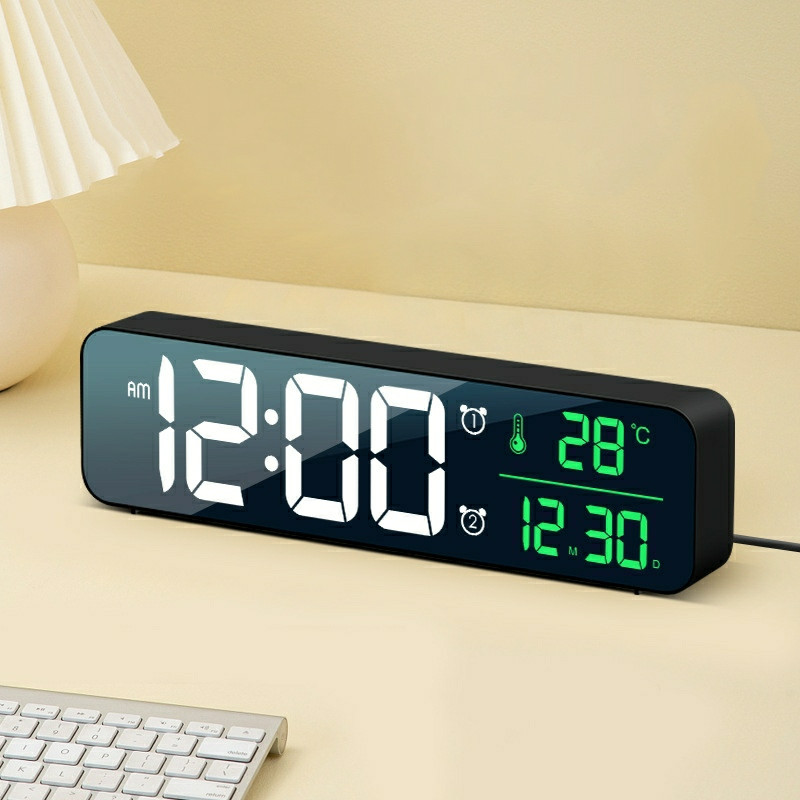 Настільний електронний годинник Mids з термометром і календарем, настінний годинник з термометром і календарем.