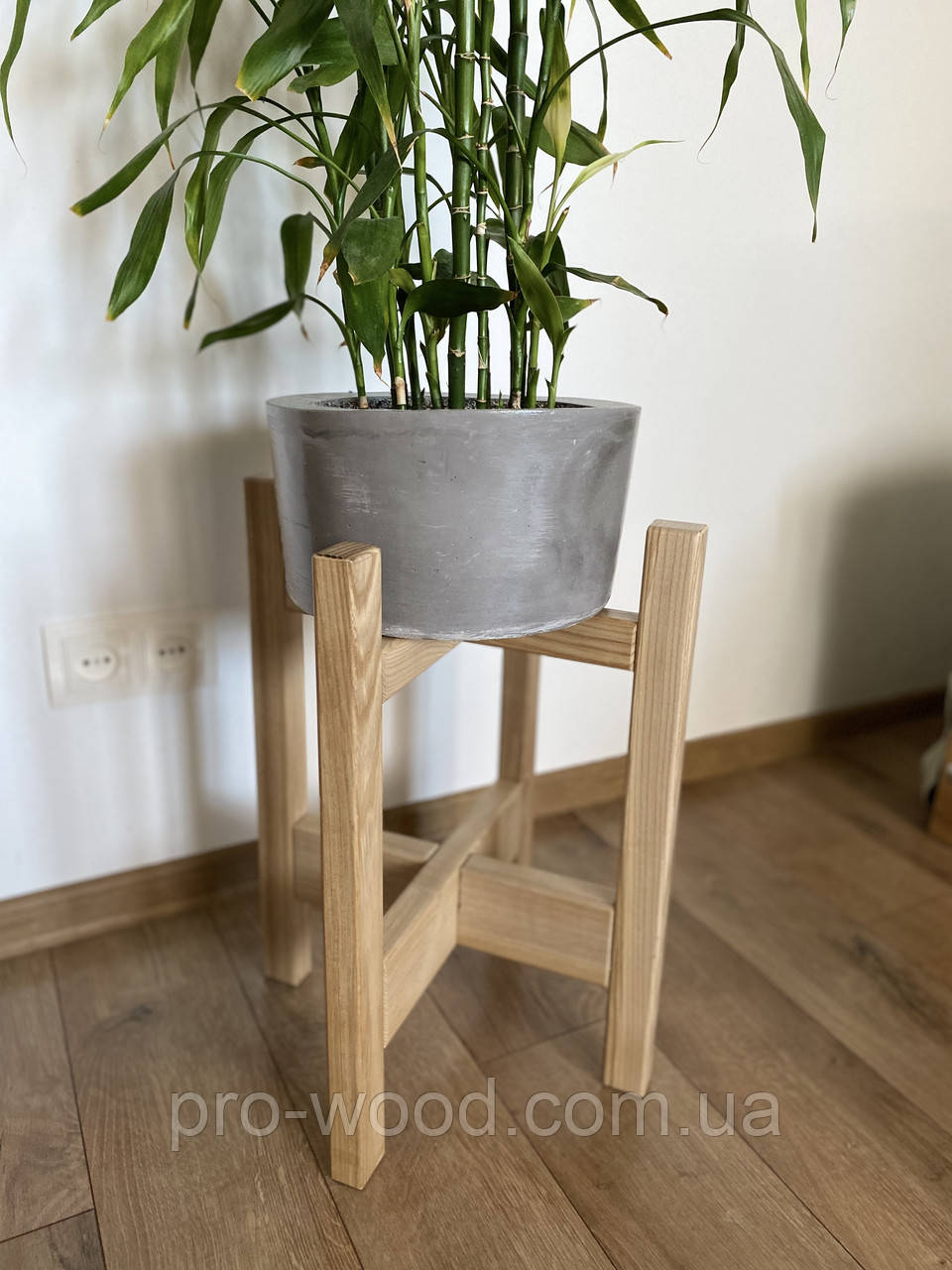 Підставка дерев'яна для квітів і рослин ясен 30х50 см