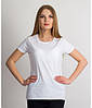 Жіноча футболка однотонна біла 372-30, фото 3